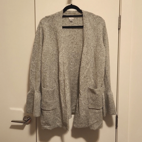 A New Day bell sleeve grey silver caridgan - Picture 3 of 7